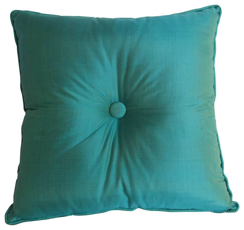 Button Pillow, Blue