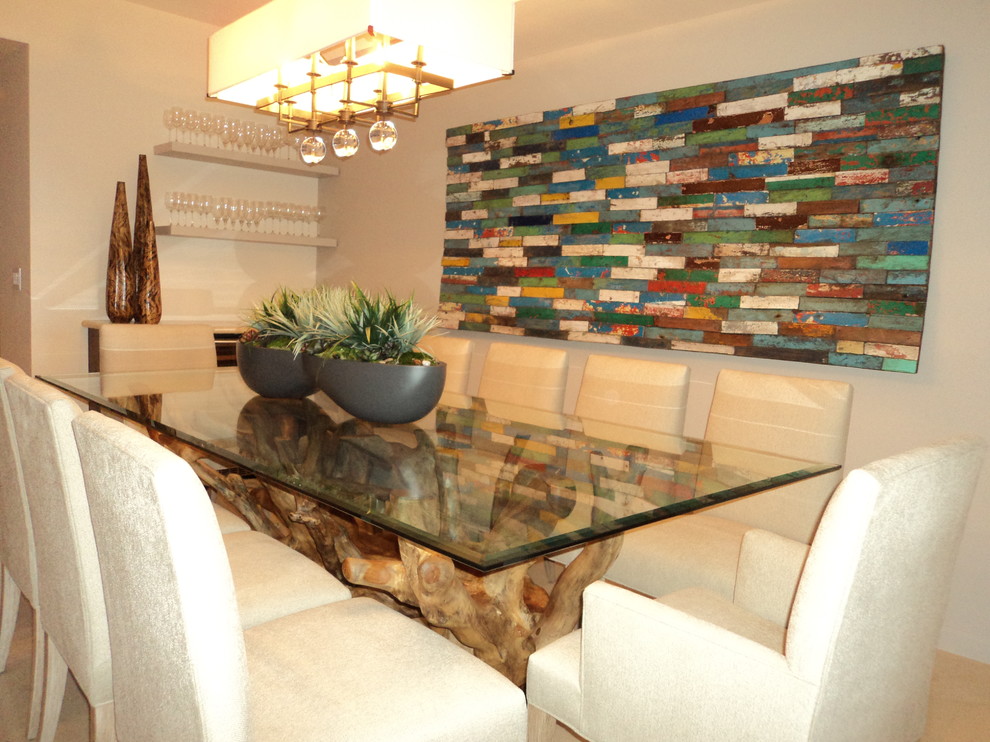 Beach style dining room in Miami.