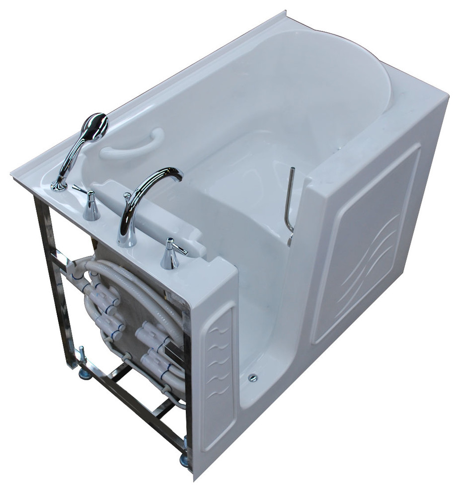 26 x 53 White Walkin Bathtub with Whirlpool Jetted & Air Therapy Jets