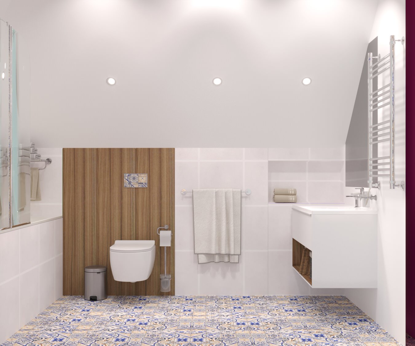 Ванная комната в мансарде