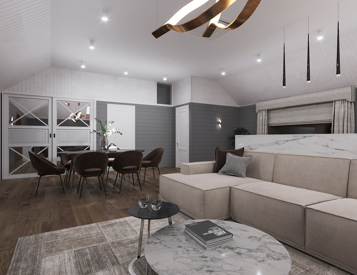 Гостиная в загородном доме