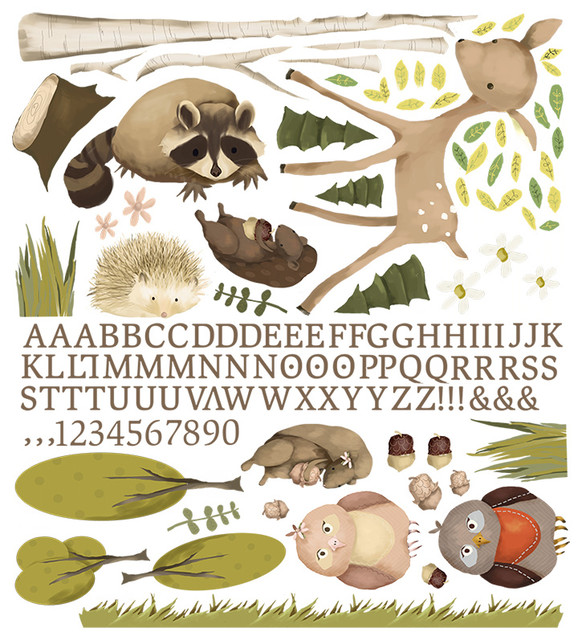 Woodland Friends Peel and Place Wall Decal - Contemporary - Wall Decals