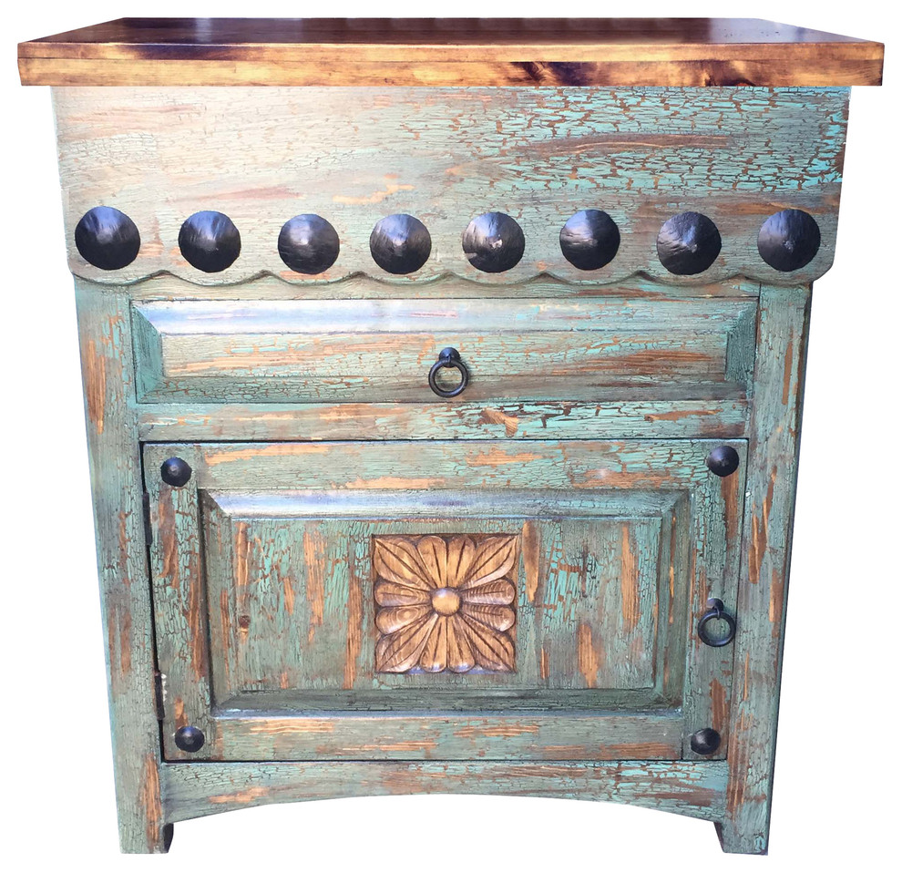 Salamanca 30" Vanity With "Clavos" Vintage Turquoise Southwestern