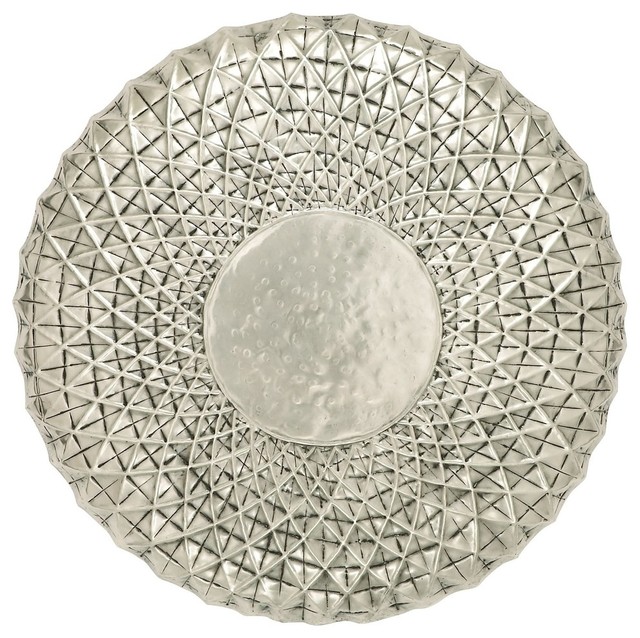 Antique Round Metal Wall Art Spiral Silver Chrome Accent Home Decor Antique Round Metal Wall Art Spiral Silver Chrome Accent Home Decor 34655