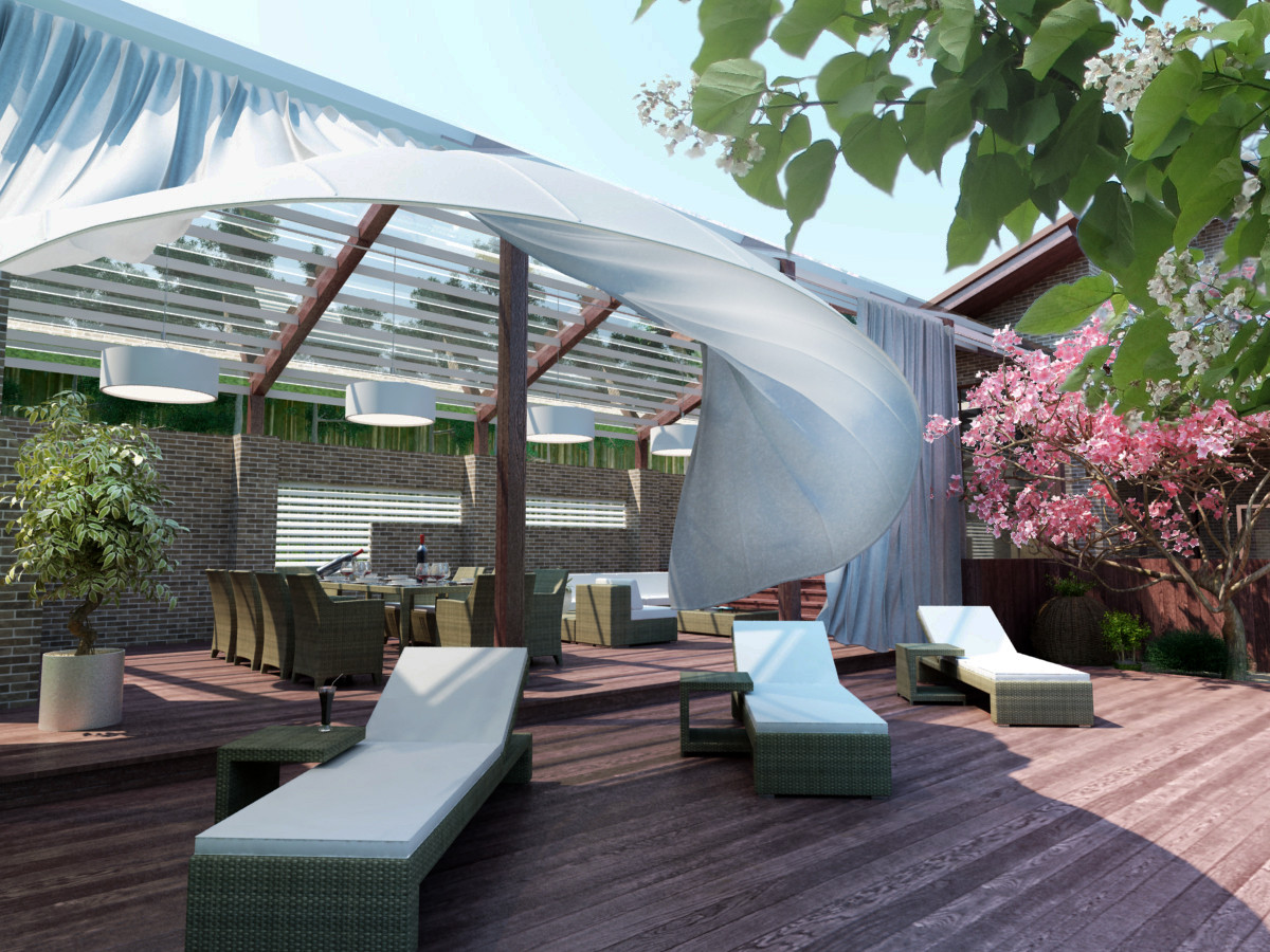 Lounge-терраса  и  SPA  частного дома