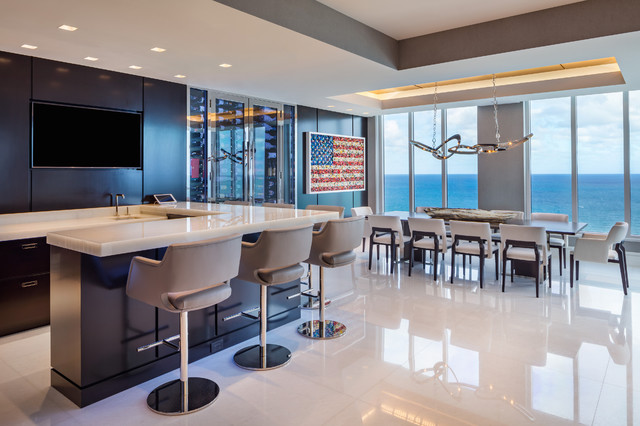 Oceanfront Kitchen trendy-hjemmebar