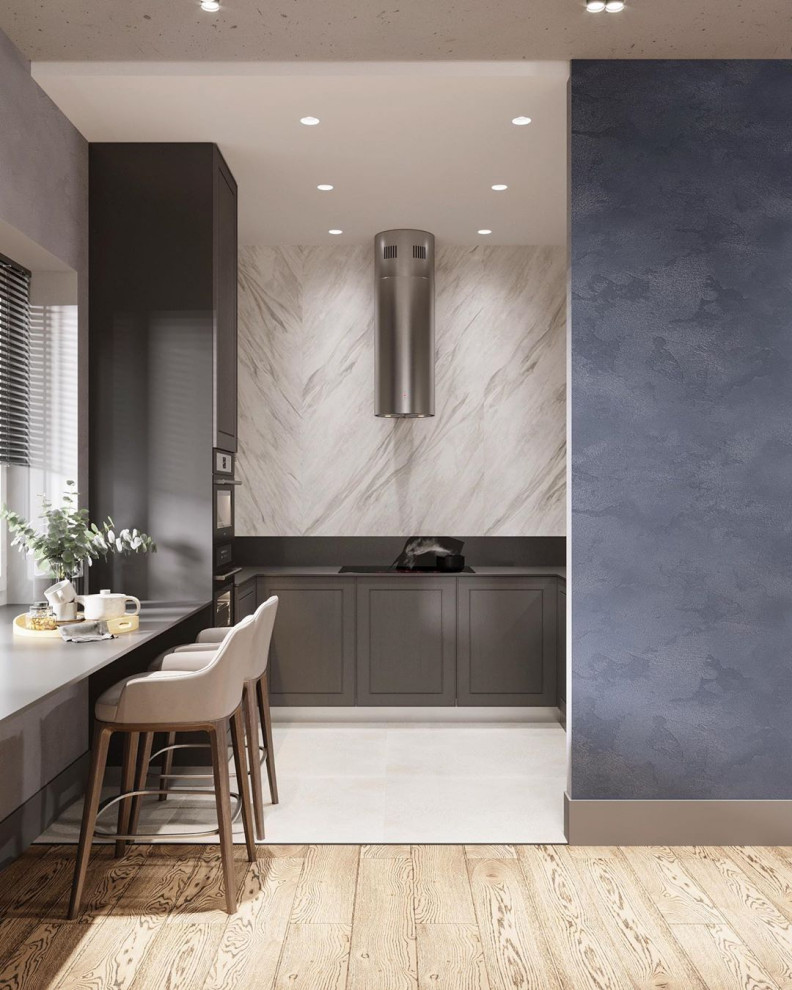 Дизайн-проект кухни в современном стиле в ЖК ‘Небесный’ для замечательной семьи