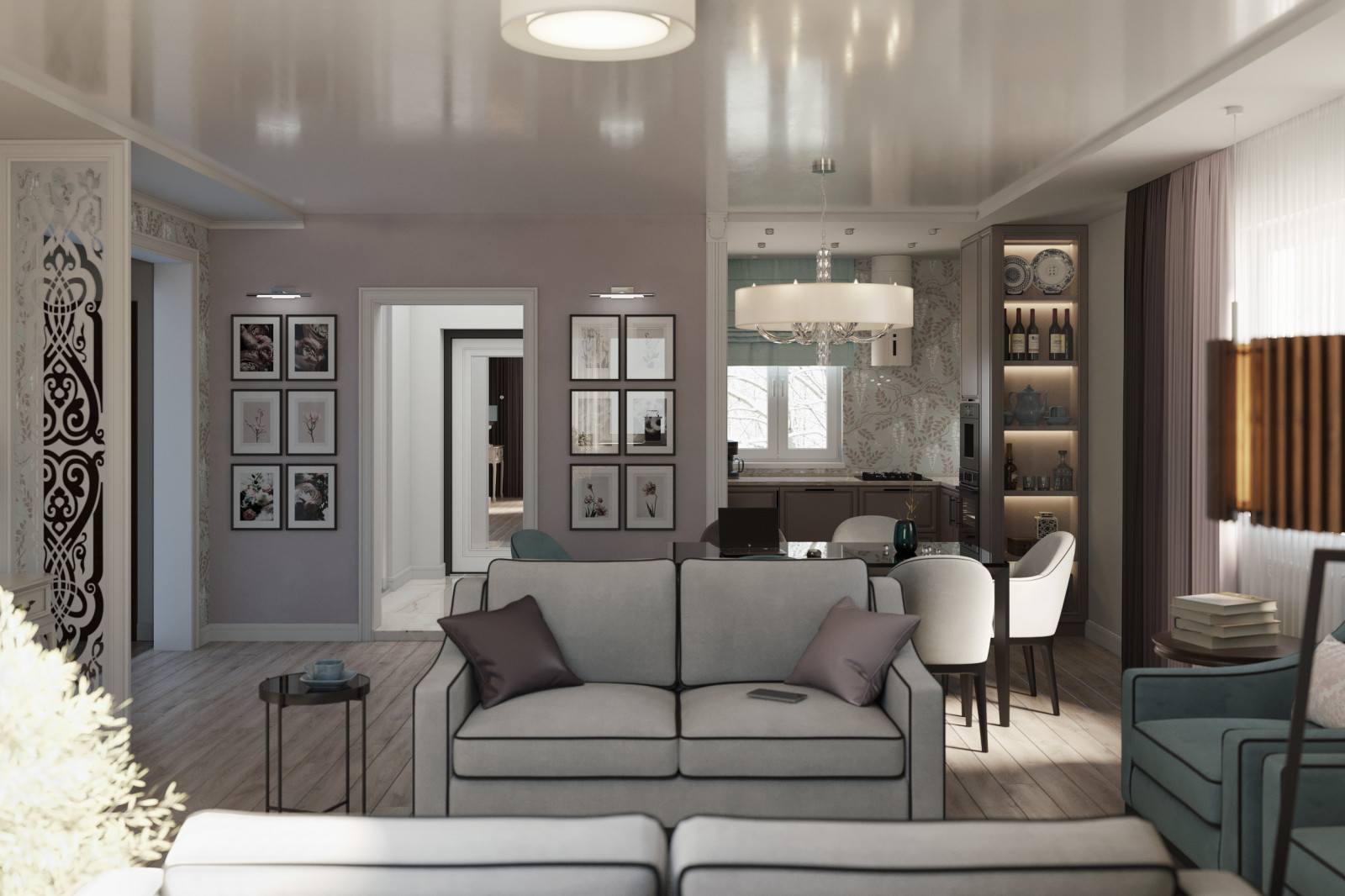 Гостиная частного дома для возрастной семейной пары