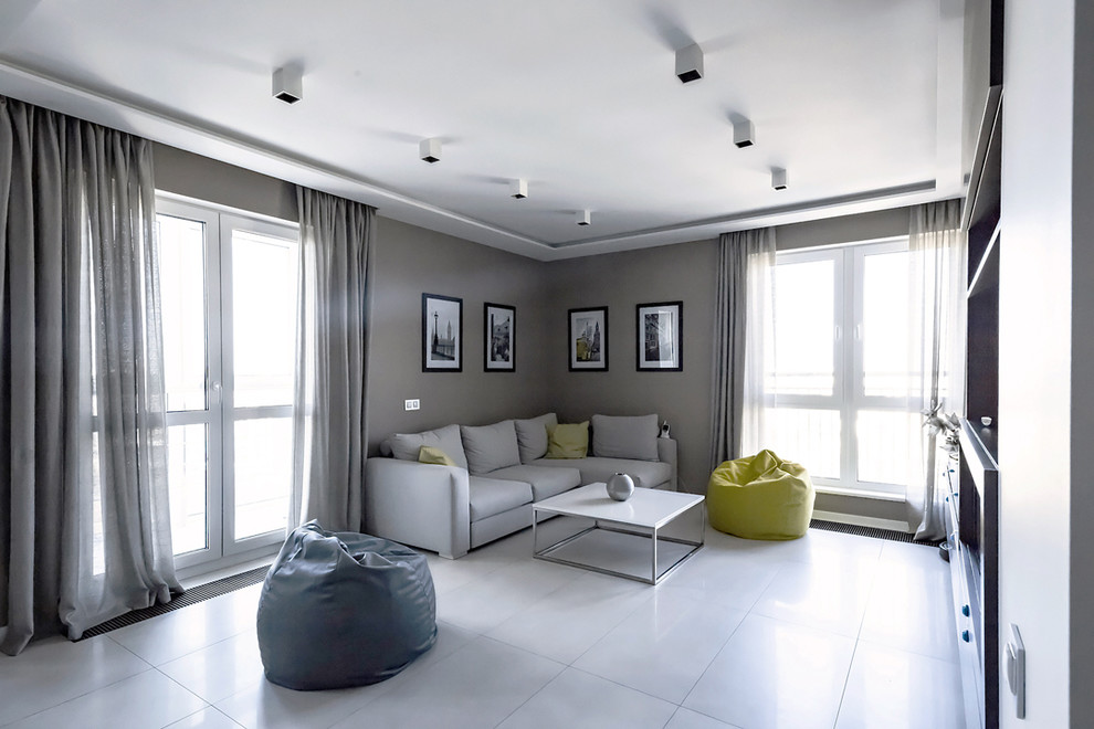 Дизайн квартиры в современном стиле с  акцентами.