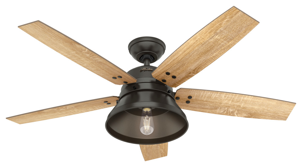 Hunter 52 Beech Hollow Noble Bronze Ceiling Fan Led Light And Remote Control Transitional Fans By Company Houzz Hunter 52 Beech Hollow Noble Bronze, Ceiling Fan With Led Light And Remote Control