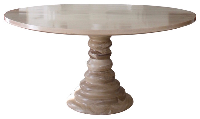 Amelia Round Wooden Dining Table, 48 Round Pedestal Dining Table