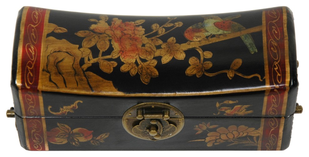 Lacquer Flowers Pillow Box