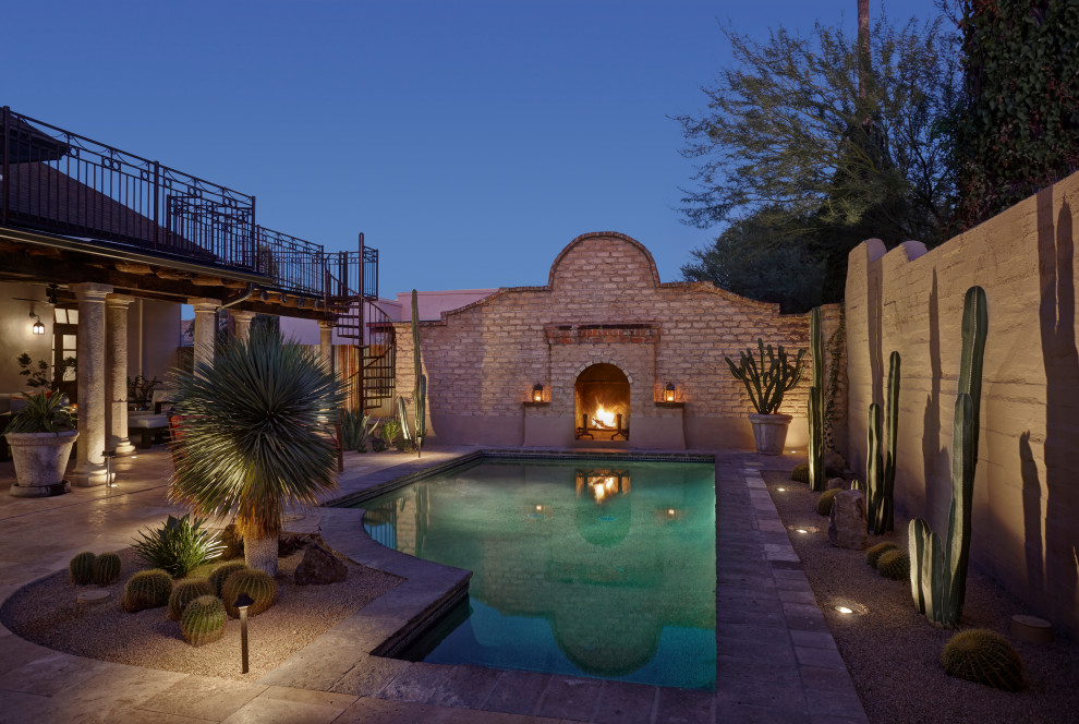 Pool - rustic pool idea in Phoenix