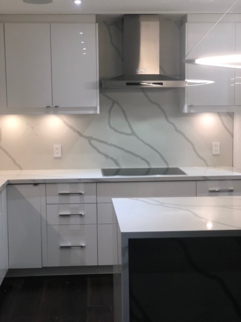 Waterfall Marble Island Kitchen