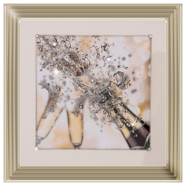 "Champagne Fizz 2" Liquid Art, 56x56 cm