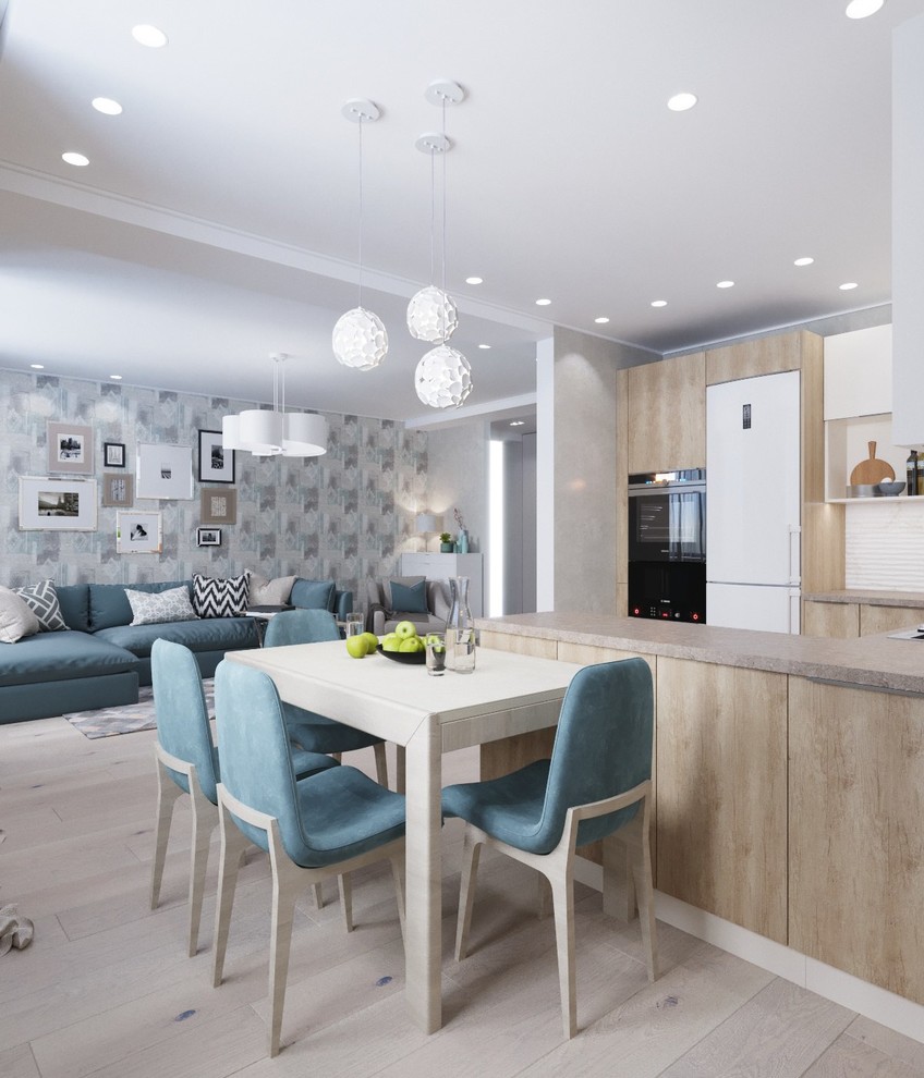 Интерьер кухни-гостиной в современном стиле