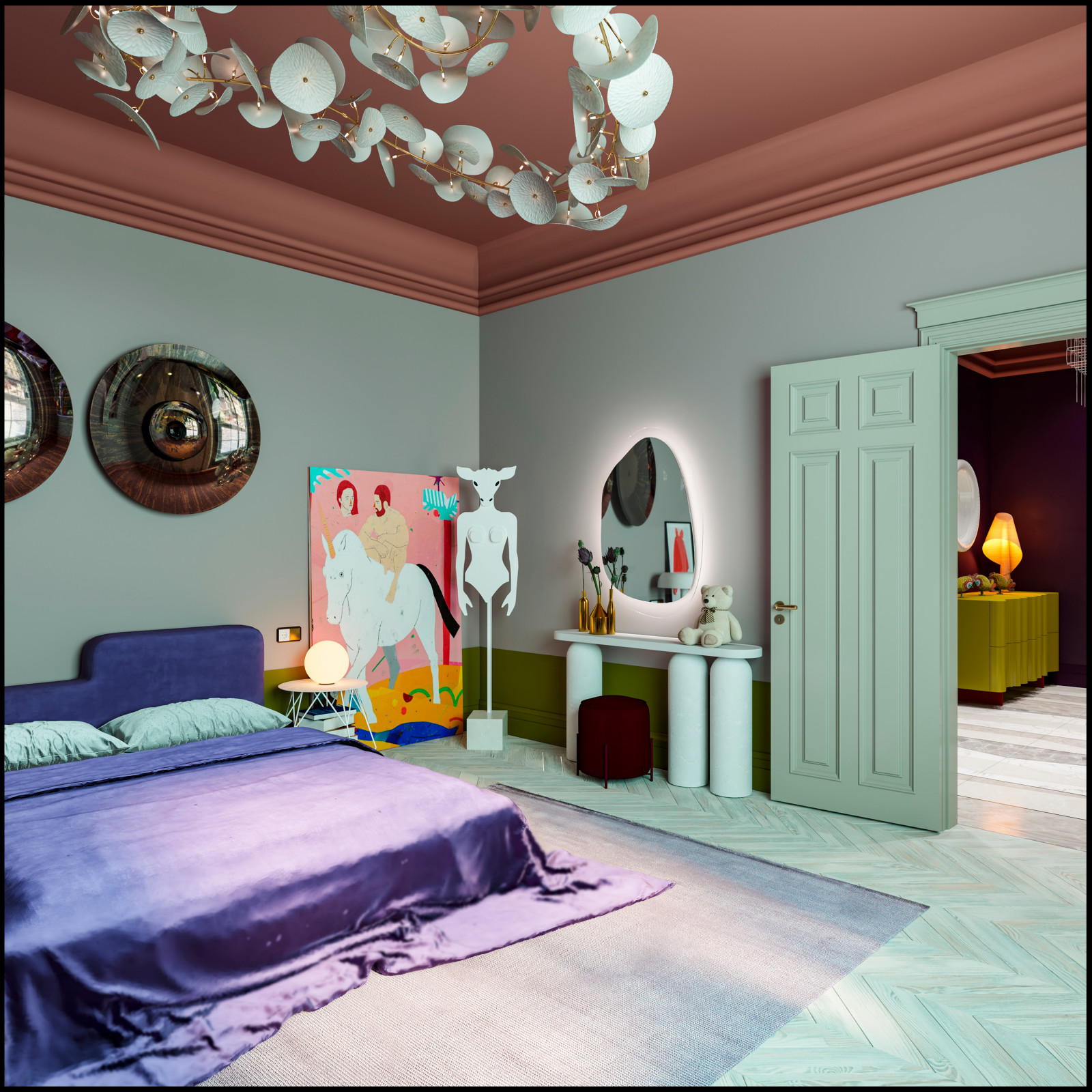 Дизайн не для всех в 3-хкомнатной сталинке 120 м2 на Малой Ордынке