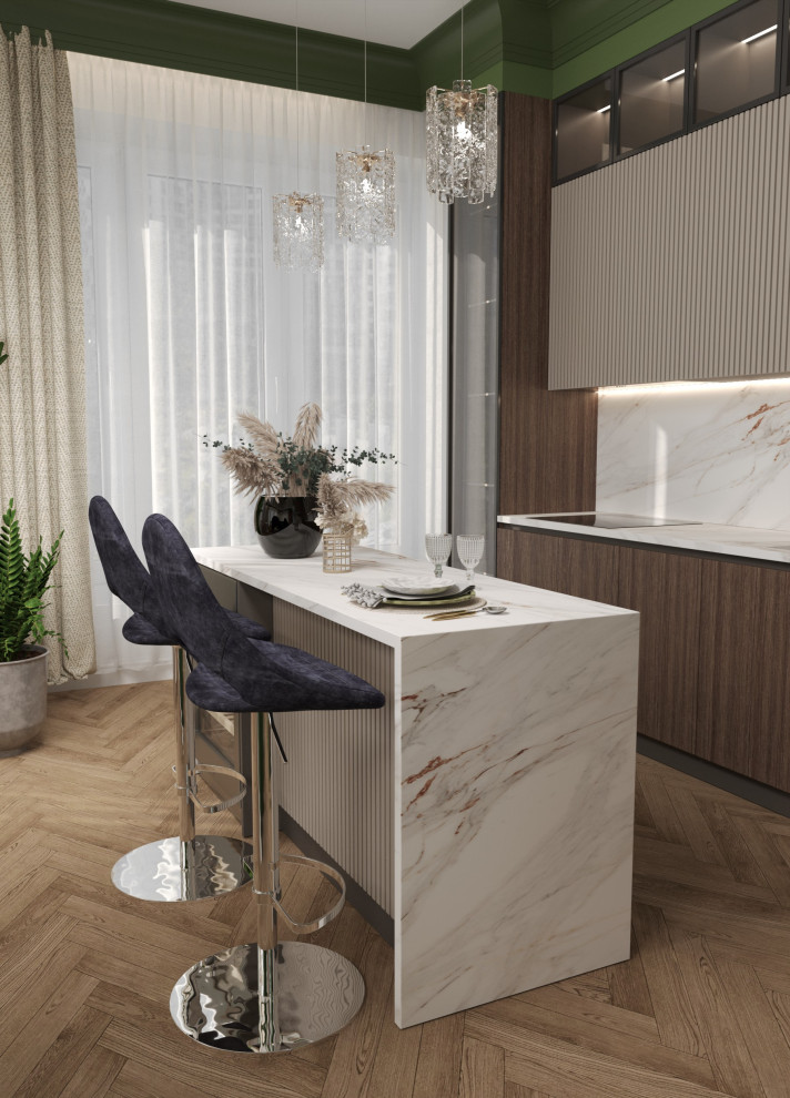 Квартира 140 м2 с зелеными акцентами