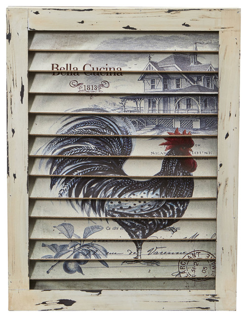 Rooster Window Shutter Wall Decor Farmhouse Wall Accents by