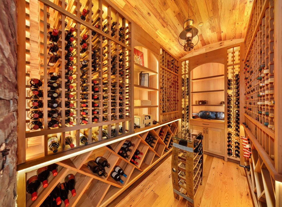 Mountain style wine cellar photo in Seattle