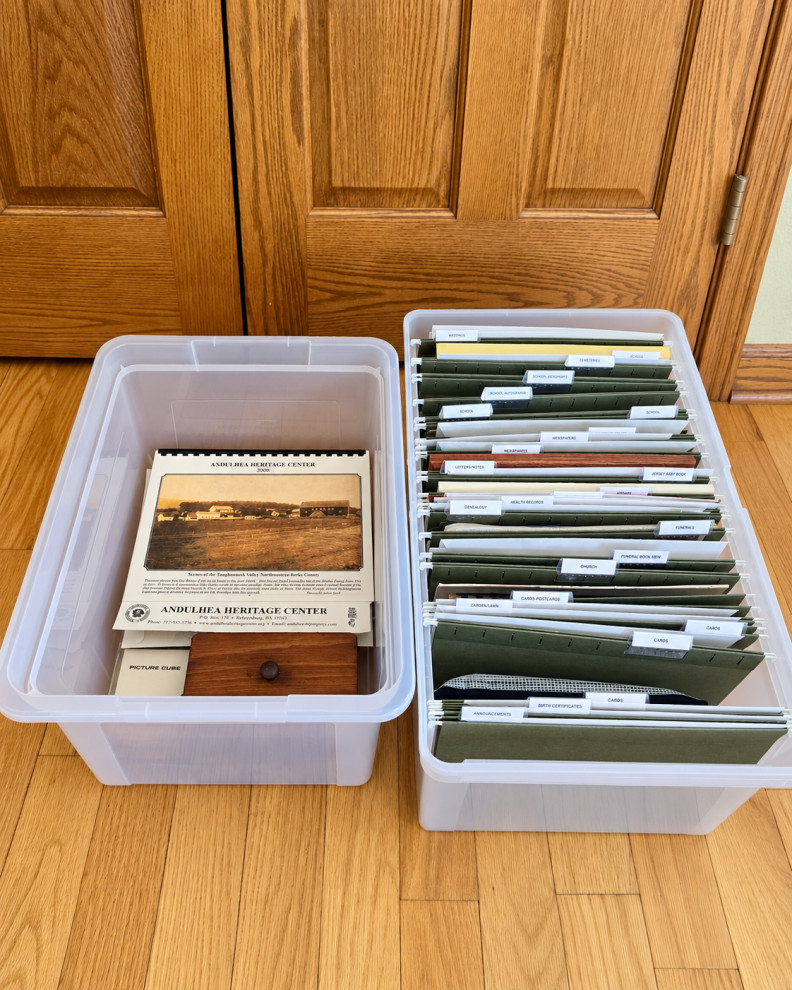 File Boxes of Memories, organized by category