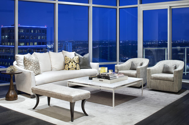 Austonian Condo contemporary-vardagsrum