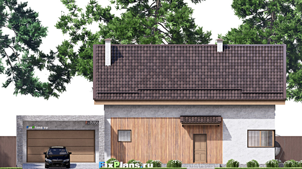 Проект дома с мансардой 20х13 м S210м2 F-15956