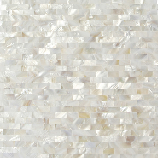 Serene White Bricks Seamless Pearl Shell Tile