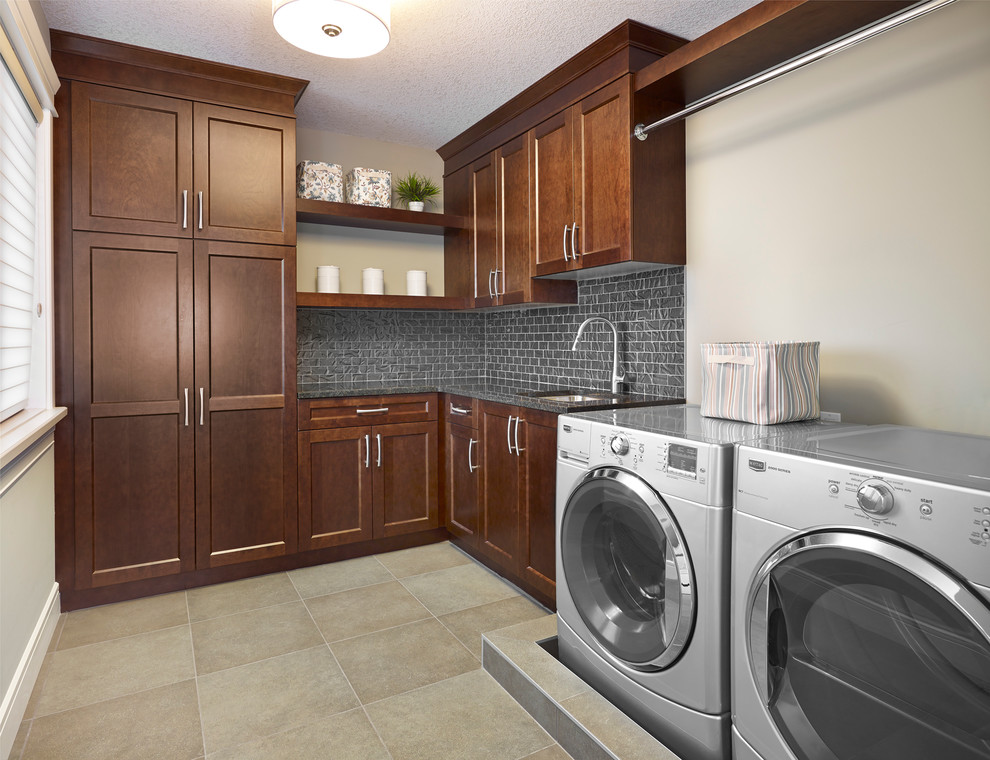Photo of a transitional laundry room in Edmonton.