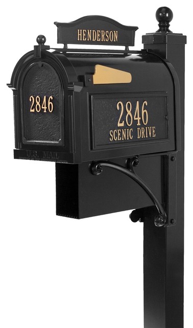 Whitehall Custom Capitol Mailbox Cast Aluminum W Newspaper Box Traditional Mailboxes By Universal Screen Arts Houzz - Best Paint For Cast Aluminum Mailbox