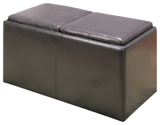 Homelegance Claire Storage Bench With 2 Ottomans And Trays