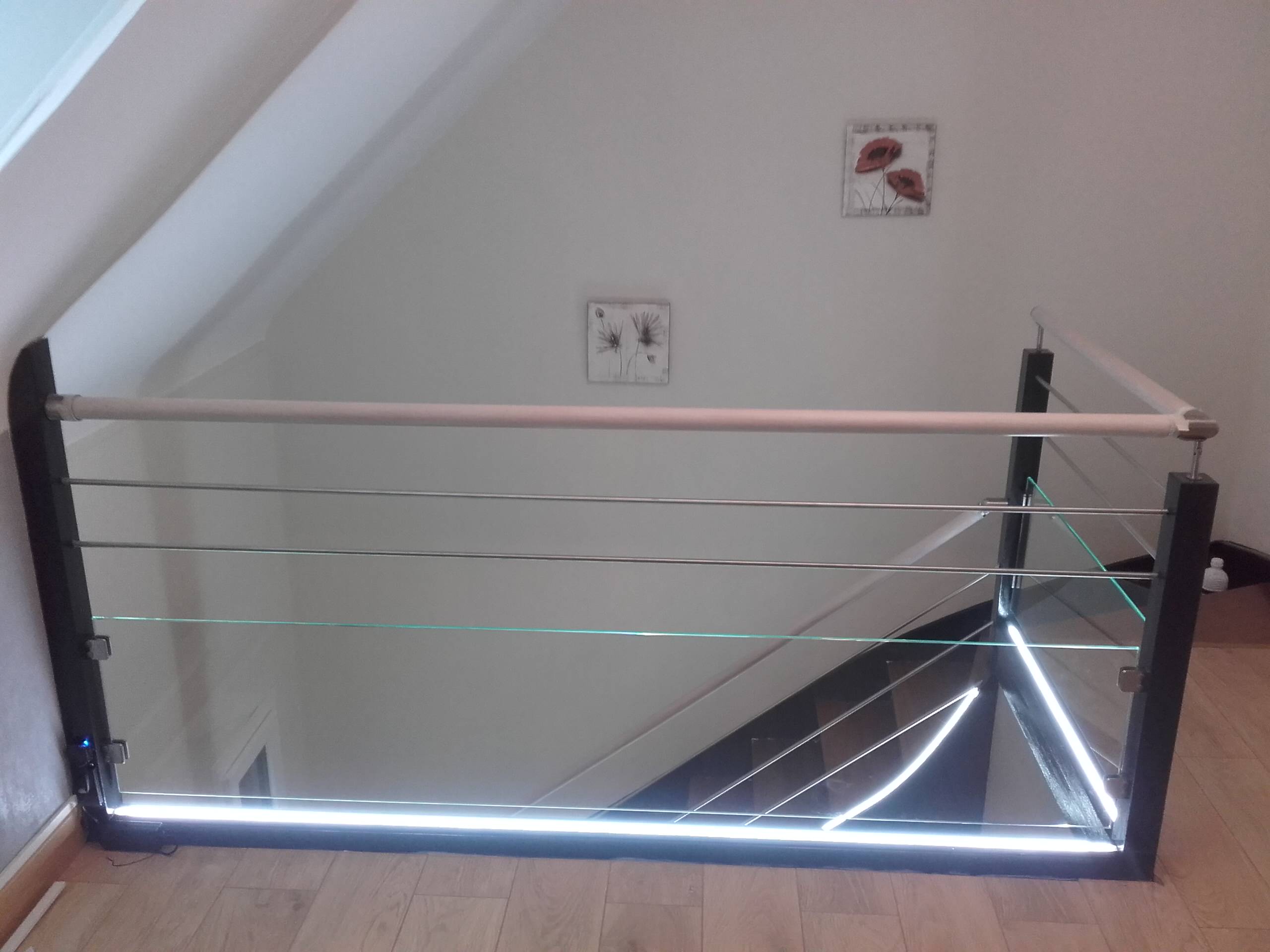 Rénovation complète d'un escalier + installation LED à Angers