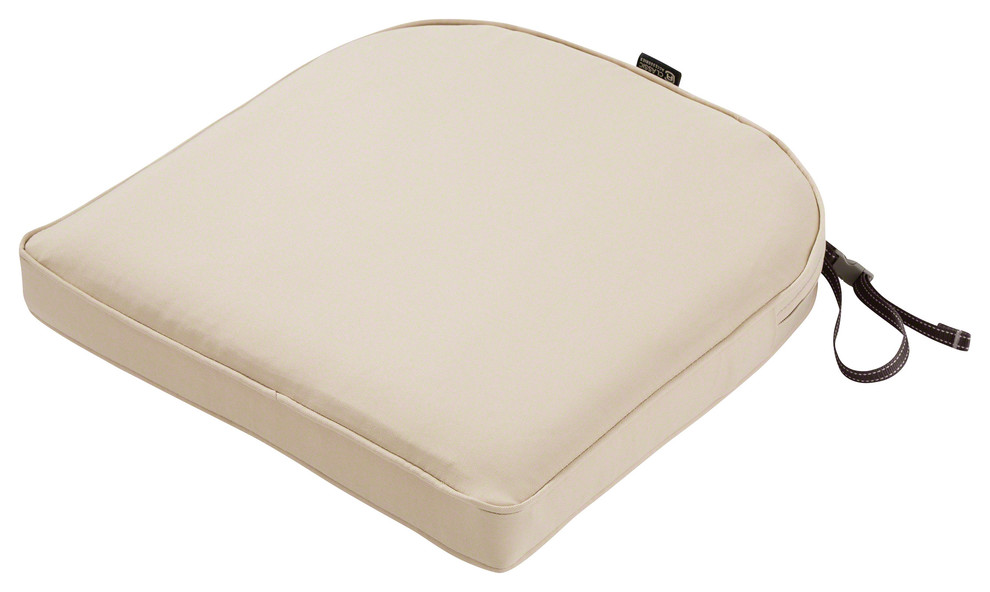 Contoured Patio Dining Seat Cushion, 18"x18"x2" Transitional
