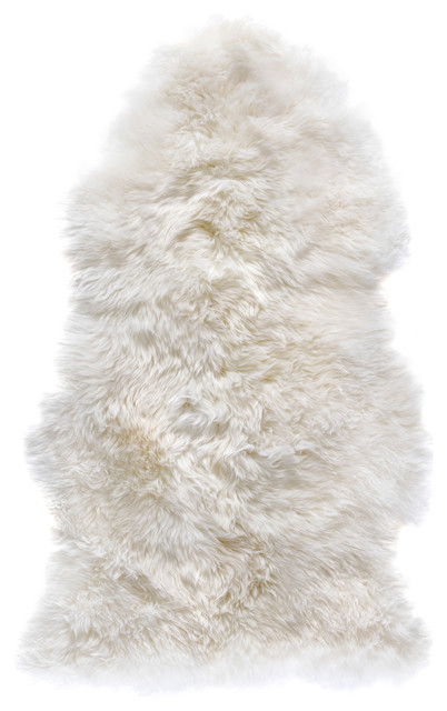New Zealand Sheepskin Pelt Rug, 60x120 cm, Natural White