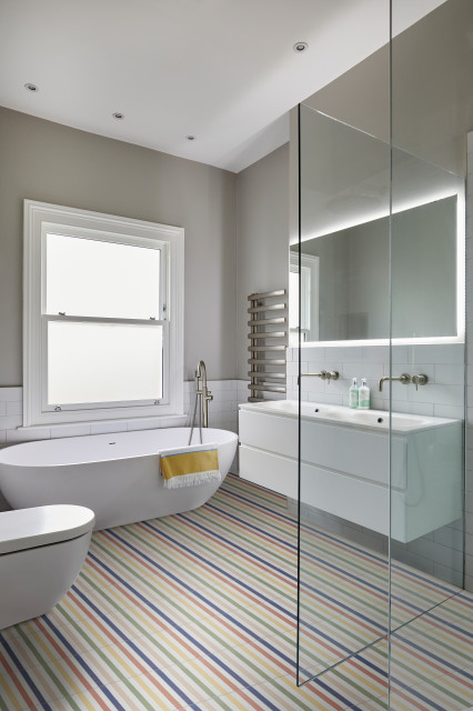 Deck Chair Porcelain Rainbow Tiles modern-bathroom