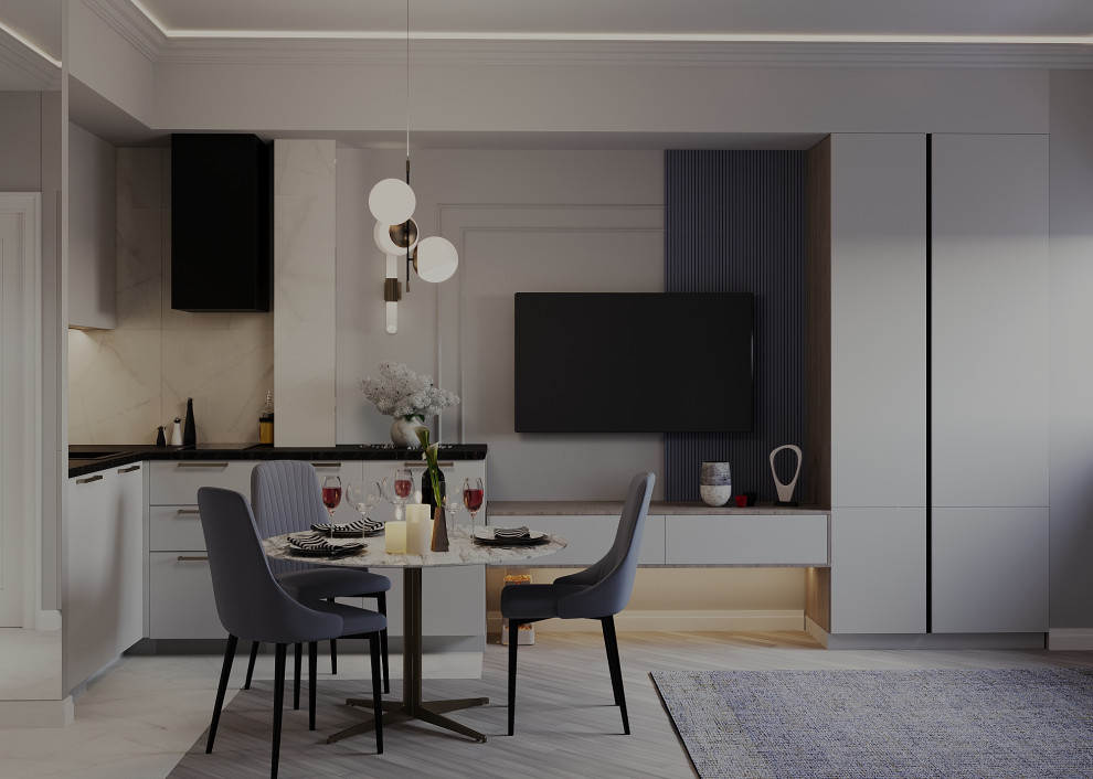 ЖК Статус г. Иваново, Дизайн-проект квартиры 47 м2, Кухня-гостиная