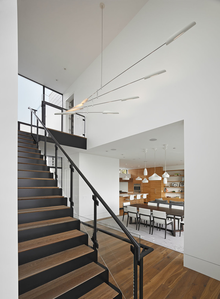 Design ideas for a contemporary wood straight staircase in San Francisco.