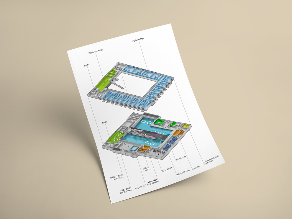 3D схема акваклуба VODA