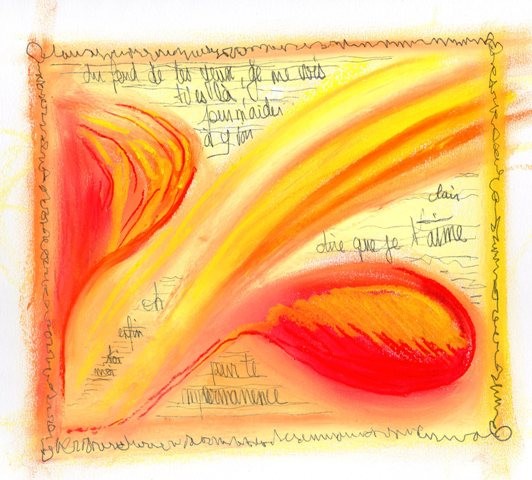croquis aux pastels moderne-tableau-d-art