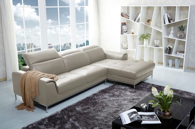 Sparta White Italian Leather Sectional Sofa - $4729.05 - Contemporary - New  York - by Modern Furniture Bay