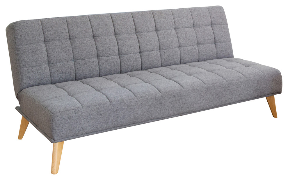 Abbyson Living Avalon Mid Century Tufted Fabric Convertible Sofa Futon
