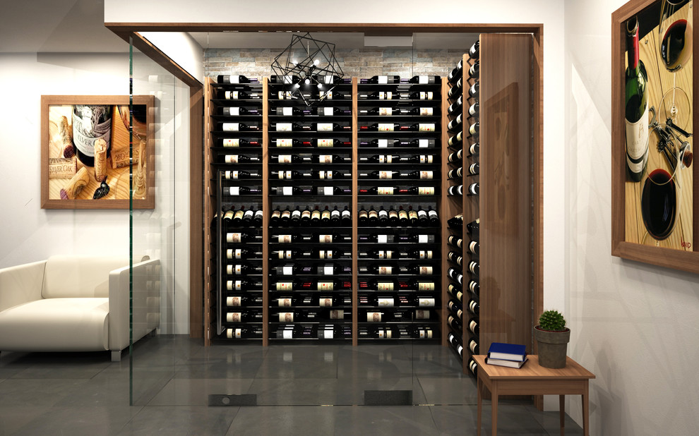 Wine cellar - transitional wine cellar idea