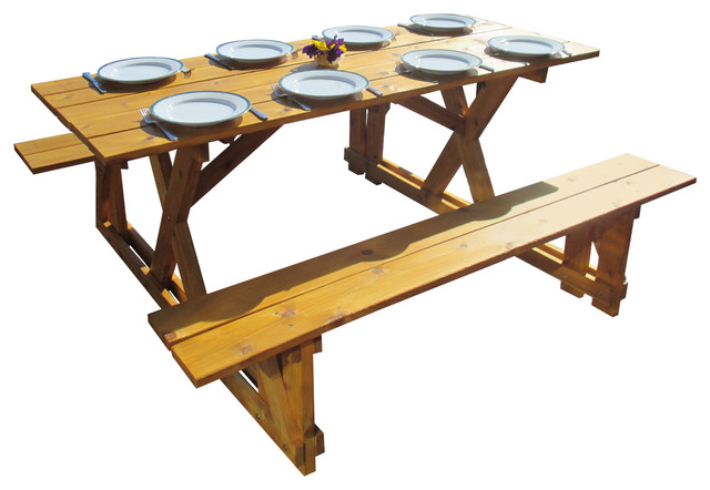 Cedar Picnic Table - Farmhouse - Outdoor Dining Tables - by Smart Carts / Infinite Cedar