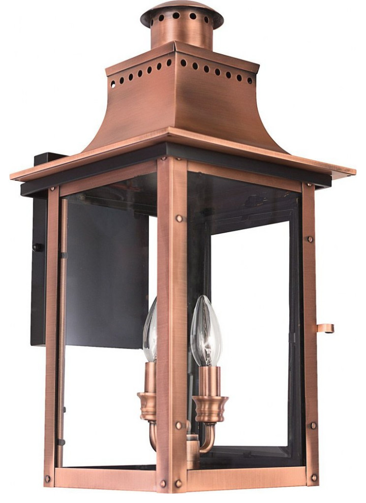 Railway Piece 2 Light Wall Lantern Brushed Nickel Finish Outdoor