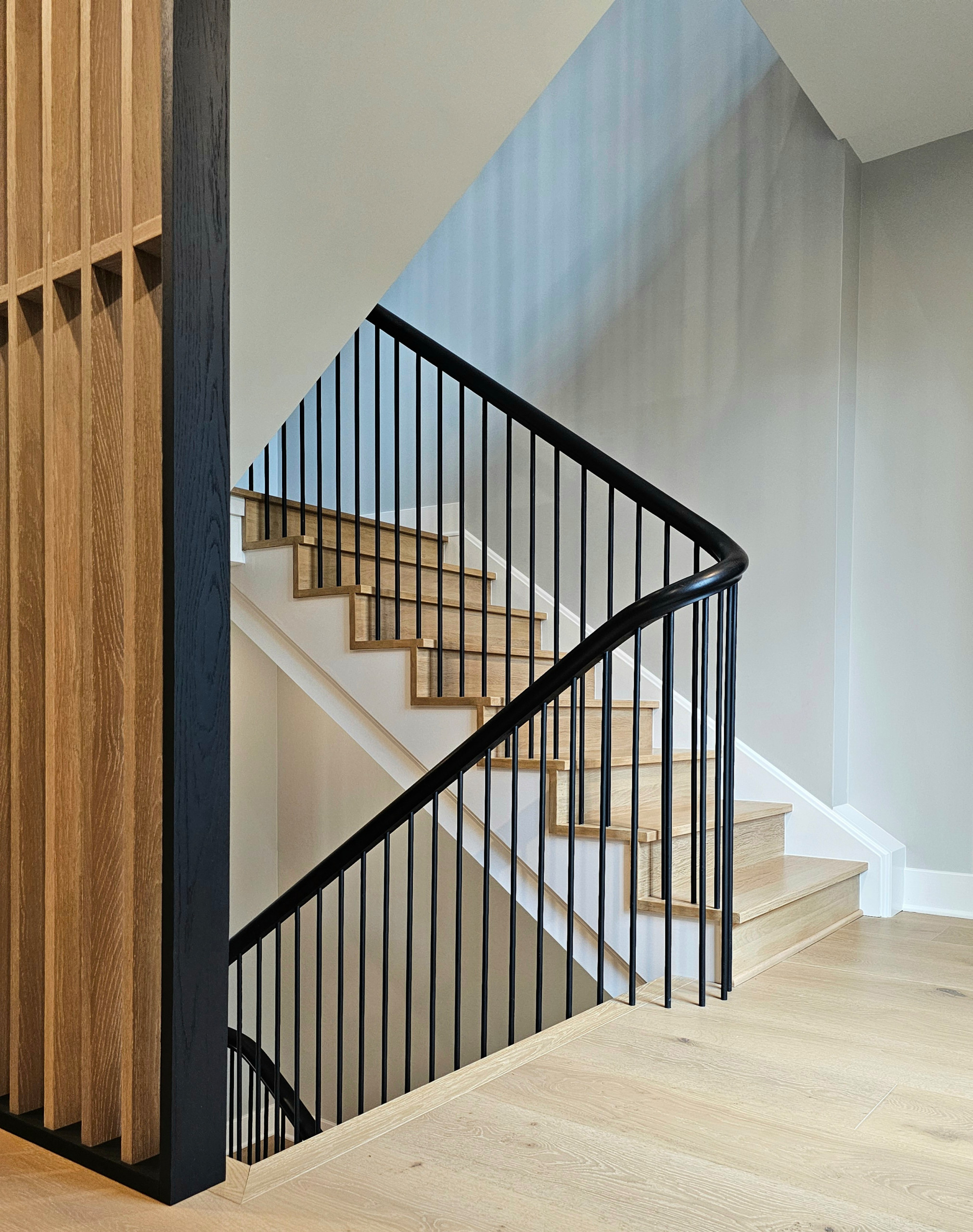 115_Stunning Continuous Rail System on 3 Story Floating Stairs; Arlington, VA 22