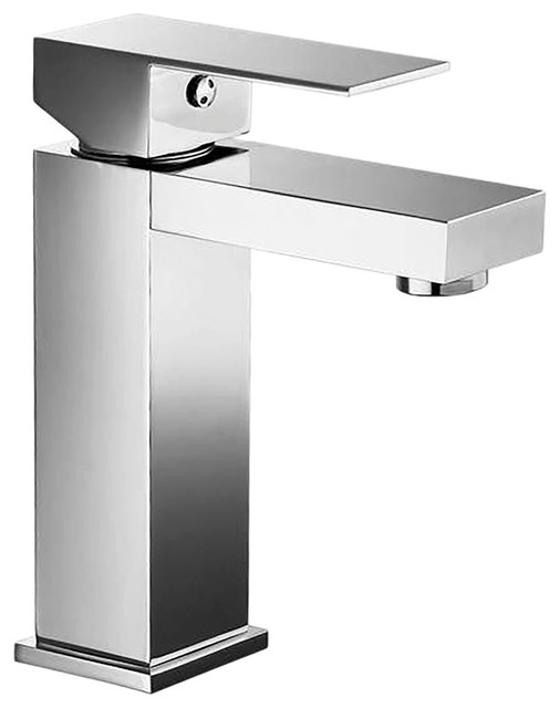 Chrome Single Rectangular Lever Handle Square Design Tall Lavatory Faucet Contemporary Bathroom Sink Faucets By Valley Acrylic Houzz