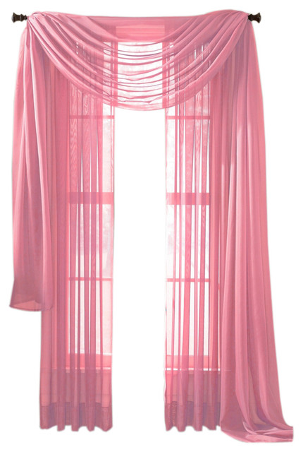 Moshells 90 Sheer Home Decor Curtain Panel Neon Pink Moshells 90 Sheer Home Decor Curtain Panel Neon Pink