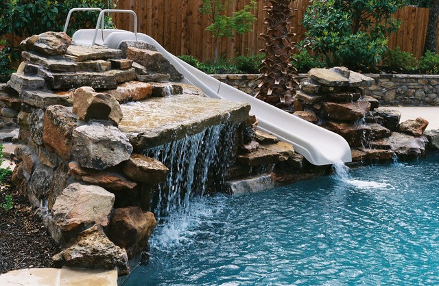 Pool Slides traditional-swimming-pool-and-hot-tub
