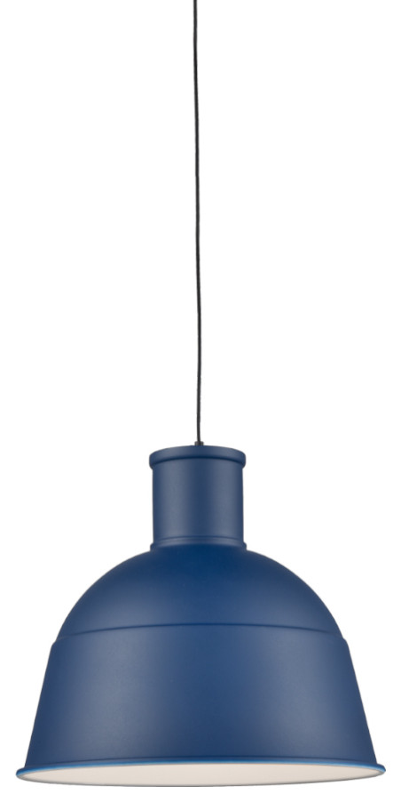 Irving Single Lamp Pendant, Indigo Blue, 13"Dx12"H