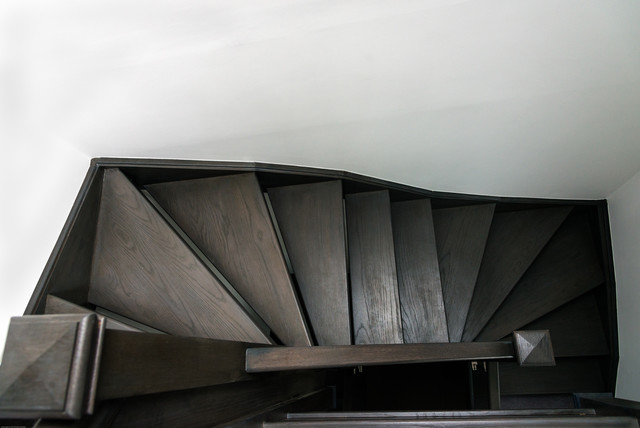 Bespoke Grey Oak Open Riser Staircase contemporary-staircase